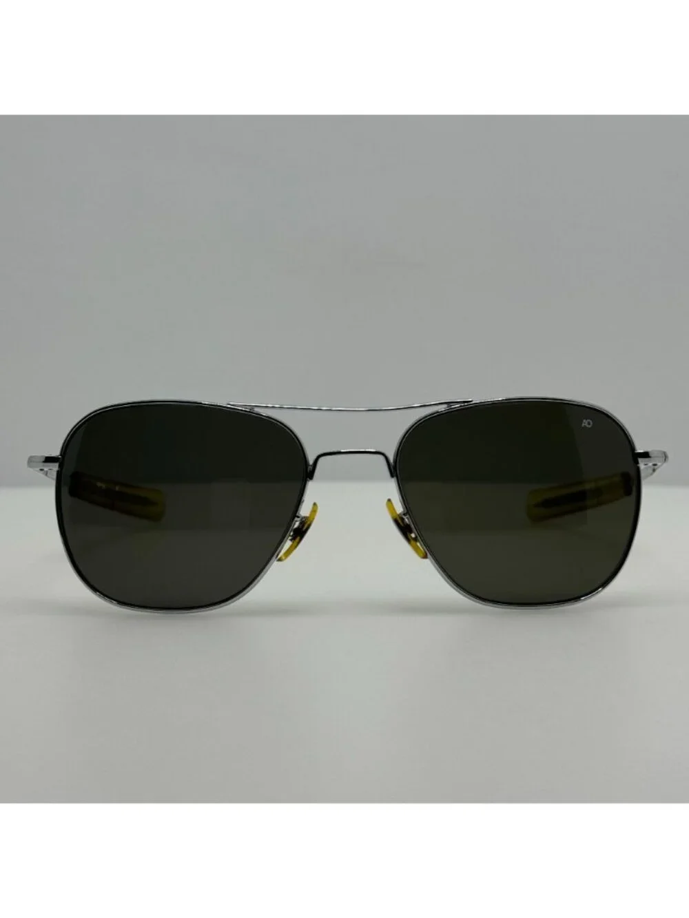 American Optical Sunglasses Original Pilot AO USA 5 1/2 Chrome 57-20-140